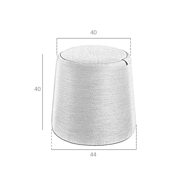 Gray fabric pouf