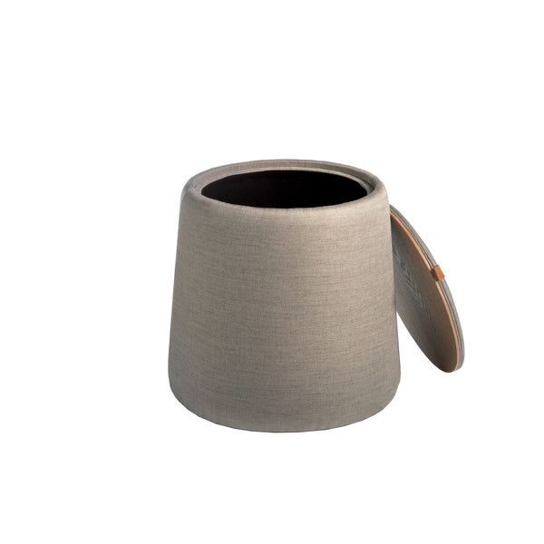 Gray fabric pouf