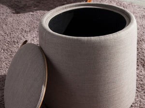 Gray fabric pouf