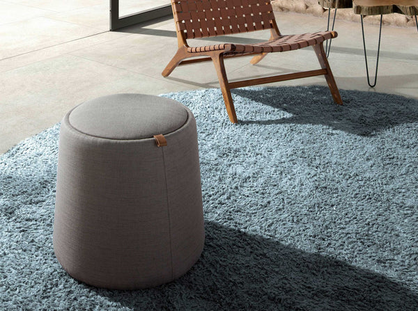 Gray fabric pouf
