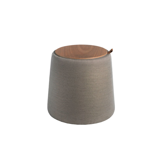 Gray fabric pouf