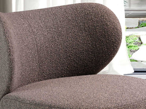 Brown fabric armchair