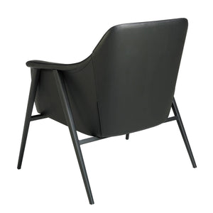 Swivel armchair in gray fabric and black eco-leather