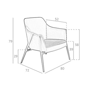 Swivel armchair in gray fabric and black eco-leather