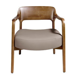 Walnut and mink eco-leather armchair