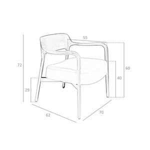 Walnut and mink eco-leather armchair