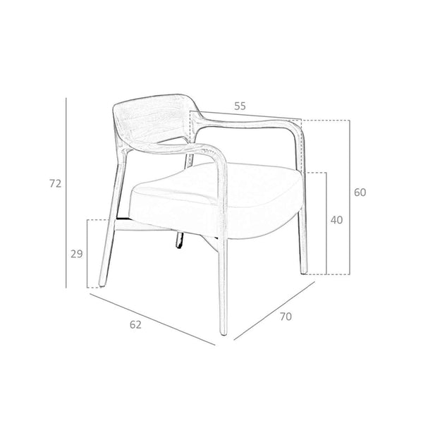 Walnut and mink eco-leather armchair