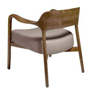 Walnut and mink eco-leather armchair