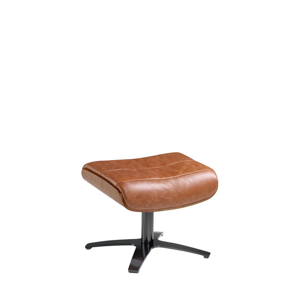 Brown leather ottoman L52