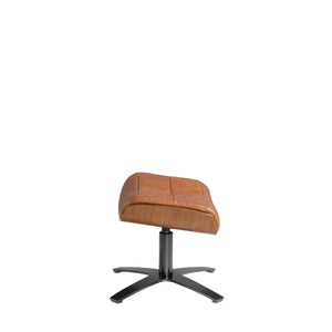 Brown leather ottoman