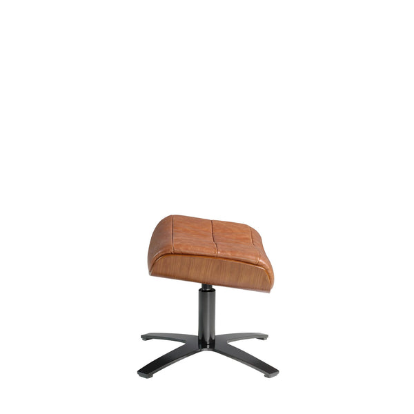 Brown leather ottoman