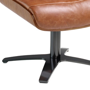 Brown leather ottoman