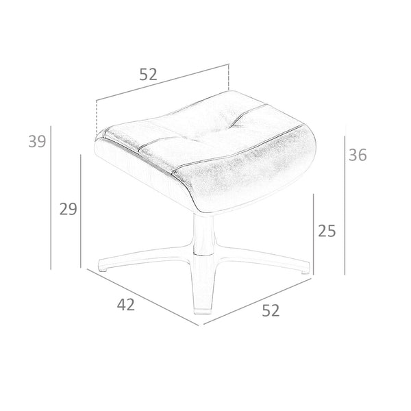 Brown leather ottoman