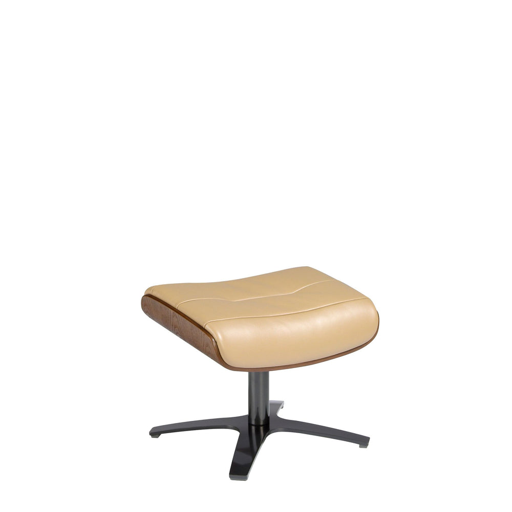 Sand leather ottoman