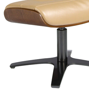 Sand leather ottoman