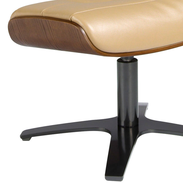 Sand leather ottoman