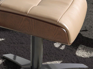 Sand leather ottoman
