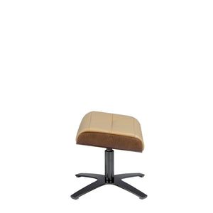 Sand leather ottoman