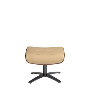 Sand leather ottoman