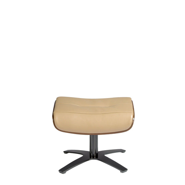 Sand leather ottoman