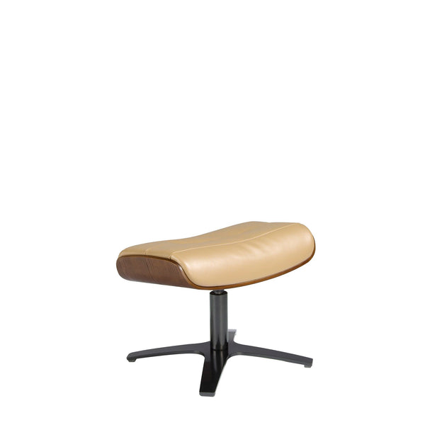 Sand leather ottoman