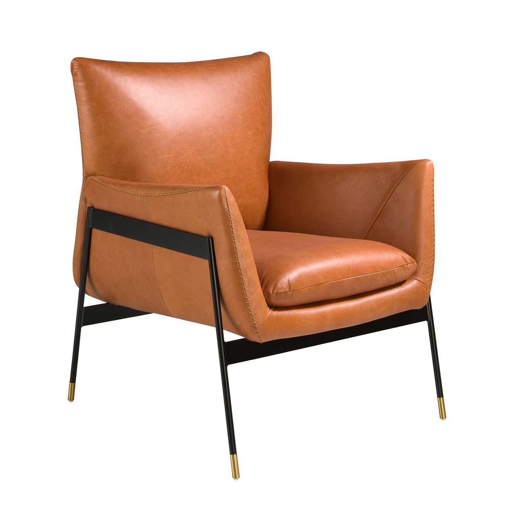 Brown leather armchair