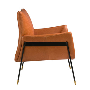 Brown leather armchair