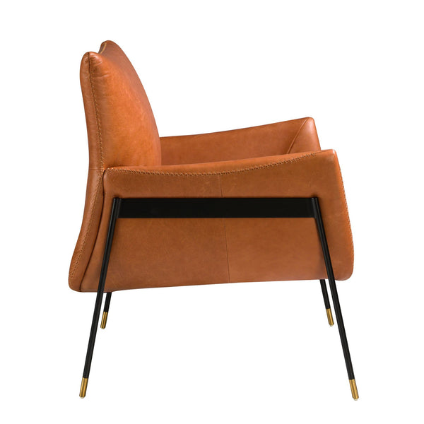 Brown leather armchair