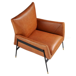 Brown leather armchair