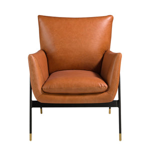 Brown leather armchair