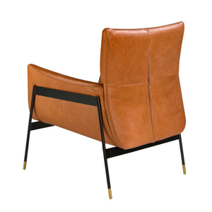 Brown leather armchair
