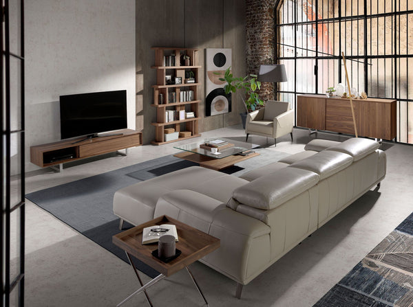 Taupe gray leather armchair