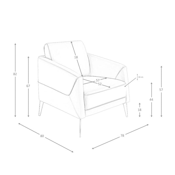 Taupe gray leather armchair