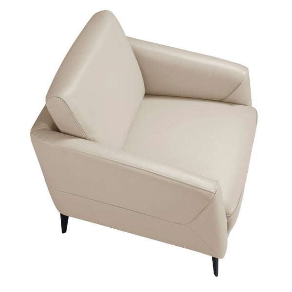 Taupe gray leather armchair