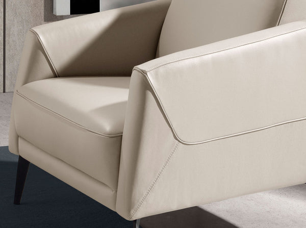 Taupe gray leather armchair