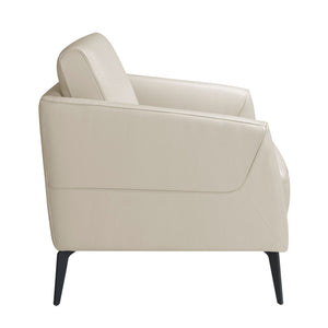 Taupe gray leather armchair