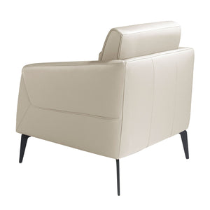 Taupe gray leather armchair