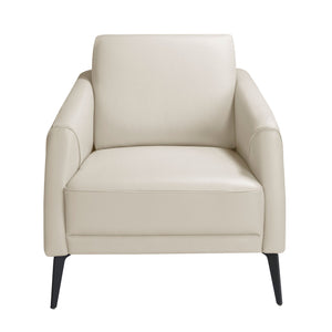 Taupe gray leather armchair