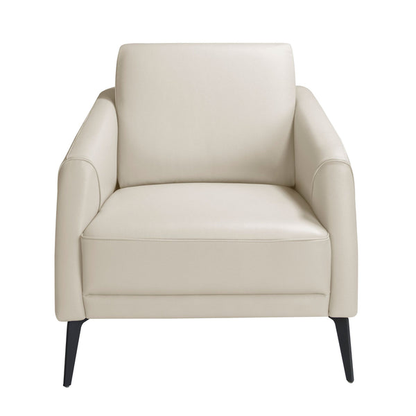 Taupe gray leather armchair