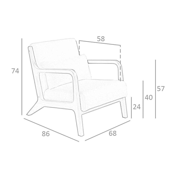 White fabric armchair
