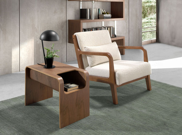 White fabric armchair