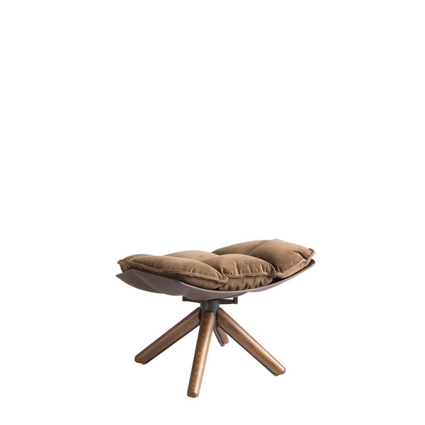 Brown velvet ottoman
