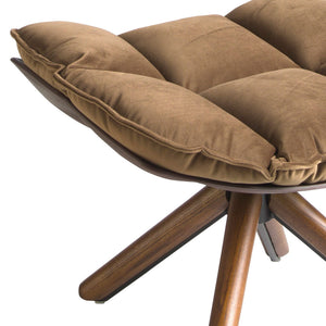Brown velvet ottoman