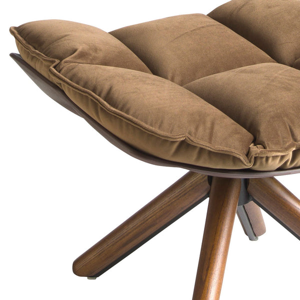 Brown velvet ottoman