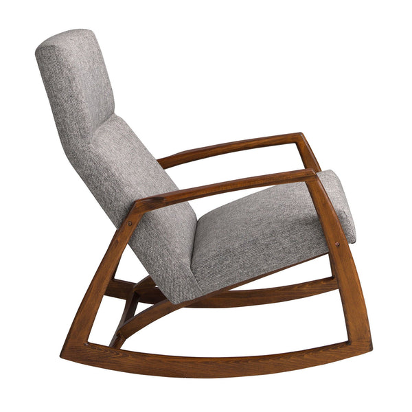 Rocking chair in gray fabric