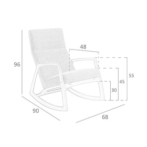 Rocking chair in gray fabric