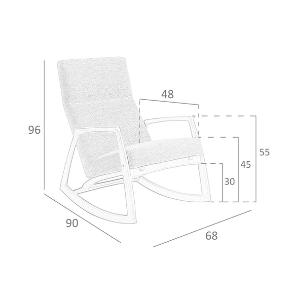 Rocking chair in gray fabric