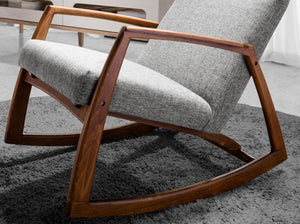 Rocking chair in gray fabric