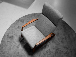 Rocking chair in gray fabric