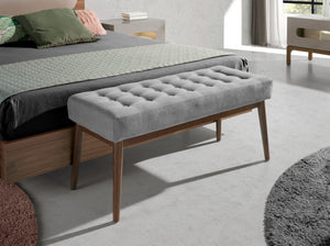 Dark gray fabric bench
